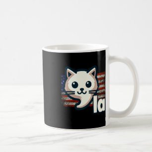 Caneca De Café Gato Kamala EUA Bandeira Gato Político Premium