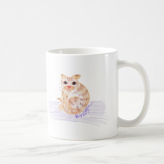 Caneca De Café Gato Laranja (Direita)