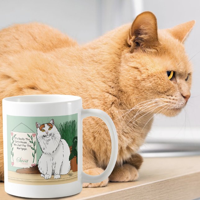 Caneca De Café Gato Laranja Doce Branco Sassy Kitty Casa Humor (Criador carregado)