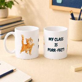 Caneca De Café Gato Laranja Engraçado Minha Turma é Per-feita