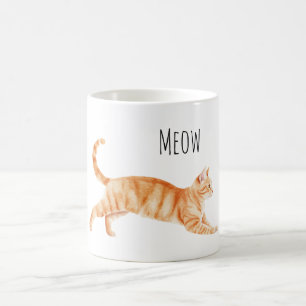 Caneca De Café Gato Laranja Mia