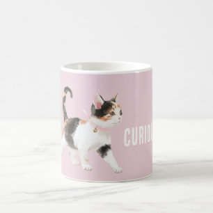 Caneca De Café Gato Laranja Preto Branco