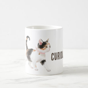 Caneca De Café Gato Laranja Preto Branco