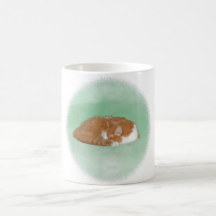 Caneca De Café Gato Laranja Sonolento