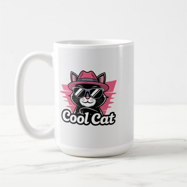 Caneca De Café Gato Legal com Estilo (Esquerda)