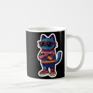 Caneca De Café Gato legal Com Estilo Retroativo Estilo Engraçado