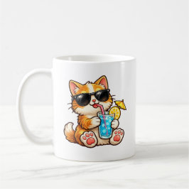 Caneca De Café Gato Legal de Verão