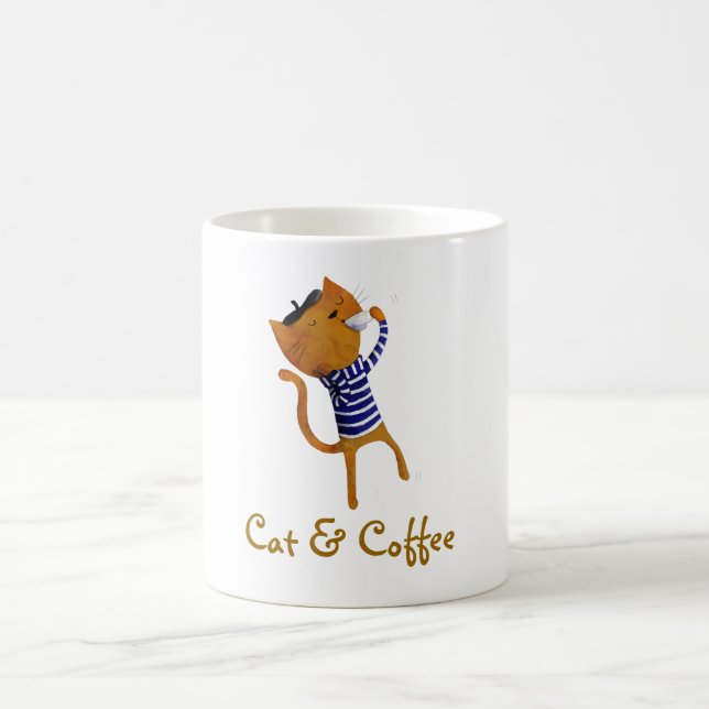 Caneca De Café Gato Legal francês (Centro)