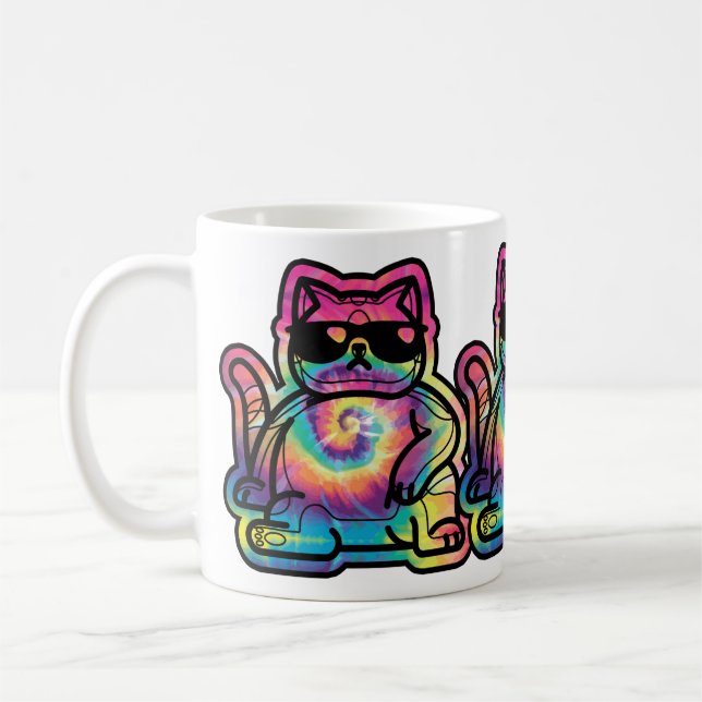 Caneca De Café Gato Legal Tie-Dye (Esquerda)
