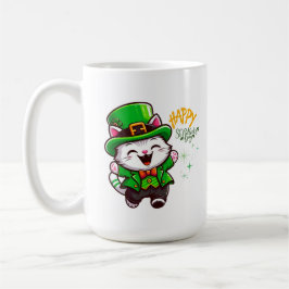 Caneca De Café Gato Leprechaun Sortudo