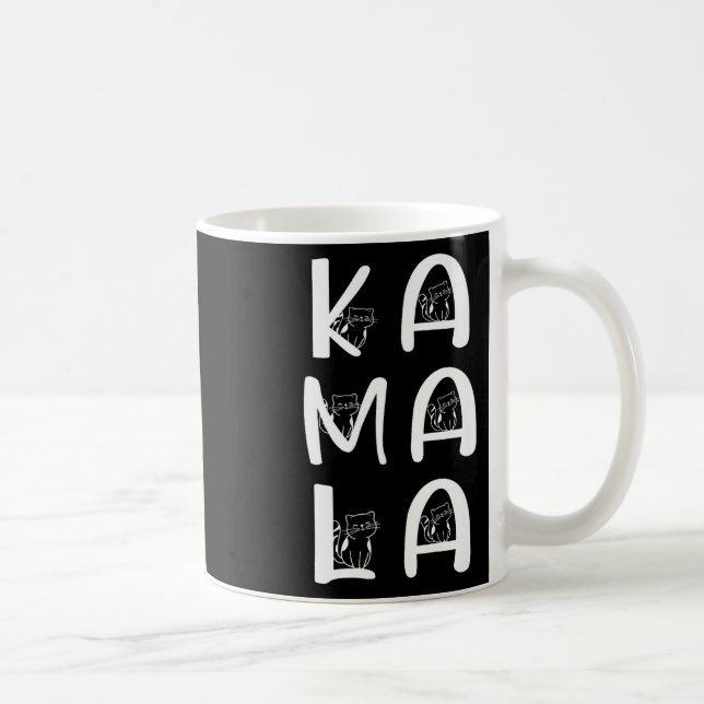 Caneca De Café Gato - Letra Positiva Kamala Harris Walz Waltz (Direita)