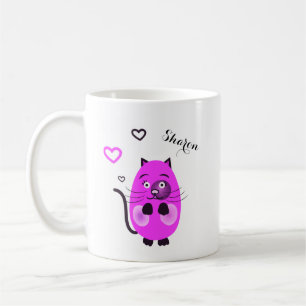 Caneca De Café Gato lilás