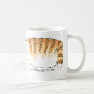 Caneca De Café Gato listrado alaranjado confundido dos desenhos