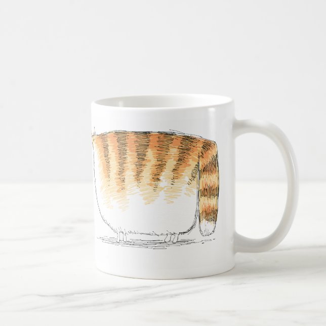 Caneca De Café Gato listrado alaranjado confundido dos desenhos (Direita)