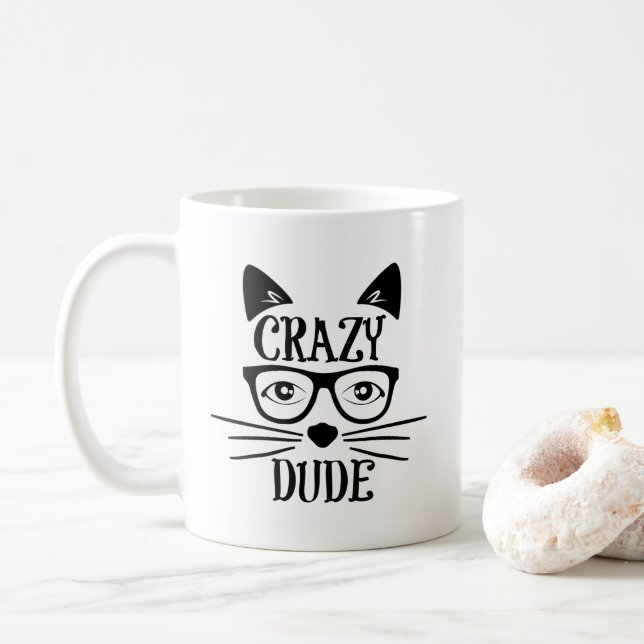 Caneca De Café Gato Louco (Com Donut)