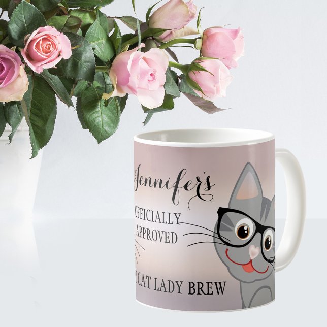 Caneca De Café Gato Louco, Gato Louco, Mulher Personalizada (Criador carregado)