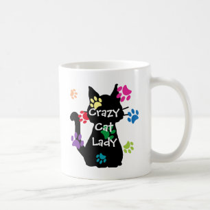 Caneca De Café Gato Louco Gato Negro Gato e Patas Pintadas Colori