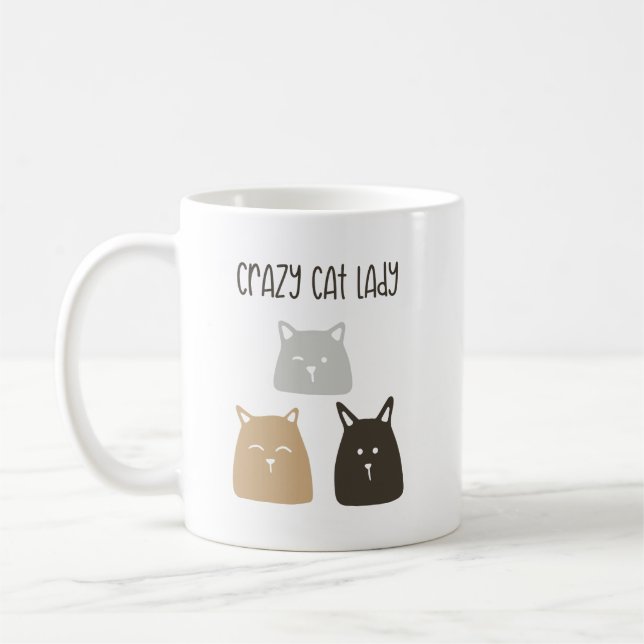 Caneca De Café Gato Louco, Lady Coffee Mug - Engraçado presente p (Esquerda)