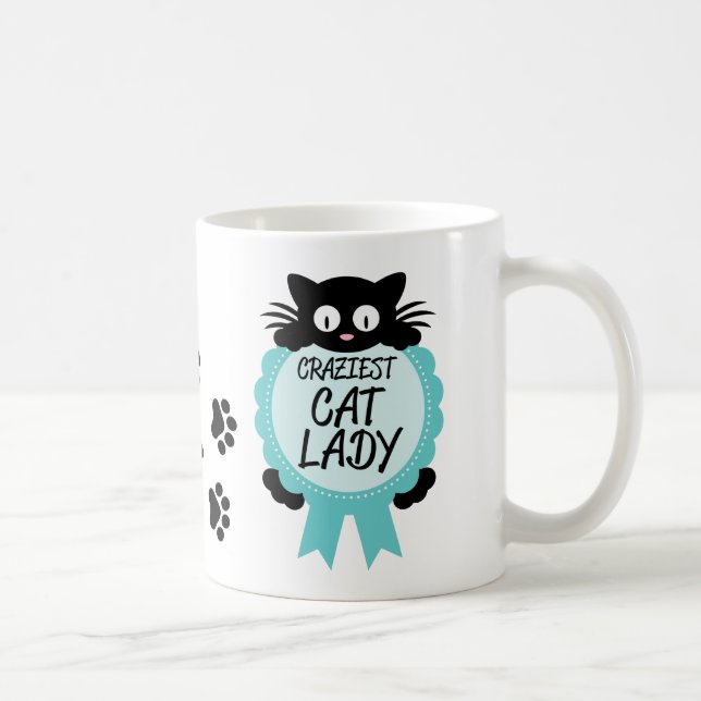 Caneca De Café Gato Louco, Senhora, Prêmio Maluca, Imprime Presen (Direita)