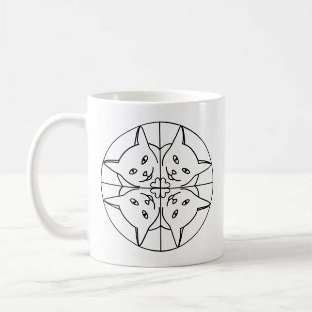 Caneca De Café Gato Lover Caleidoscópio Gatos Corações (Esquerda)