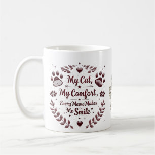 Caneca De Café Gato Lover Clássico Mug - Elegância Dourada Rosa 1