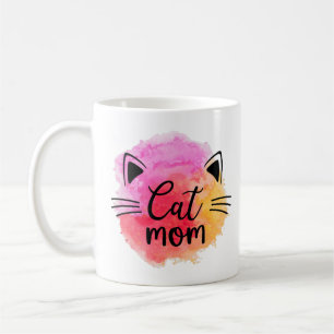 Caneca De Café Gato-mãe do gato rosto moderno colorido
