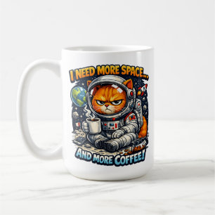 Caneca De Café Gato Mal-Humorado Engraçado, Precisa Mais Espaço E