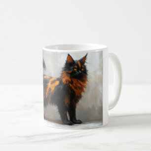 Caneca De Café Gato malhado fofinho da raça maine coon