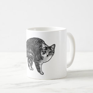 Caneca De Café Gato Malhado sob o Brilho da Luz da Neve