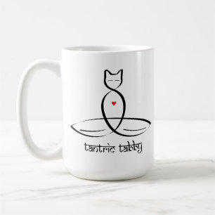 Caneca De Café Gato malhado Tantric - texto sânscrito do estilo