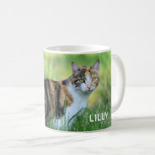 Caneca De Café Gato marrom e branco