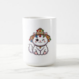 Caneca De Café Gato Marroquino Kawaii Fofo com Roupas Tradicionai