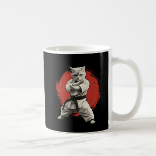Caneca De Café Gato Mestre de Karatê Cinturão Preto Gato Engraçad