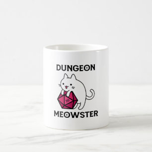 Caneca De Café Gato Mestre de Masmorra Engraçado