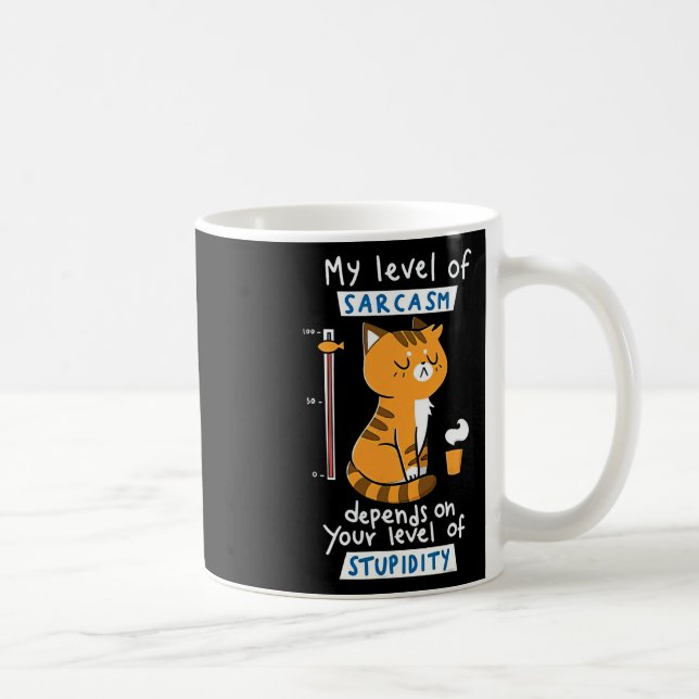 Caneca De Café Gato Meu Nível De Sarcasmo Depende Do Seu Nível De (Direita)
