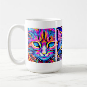Caneca De Café Gato Místico   Arte psicodélica