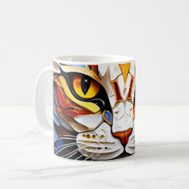 Caneca De Café Gato Mosaico, Design de café