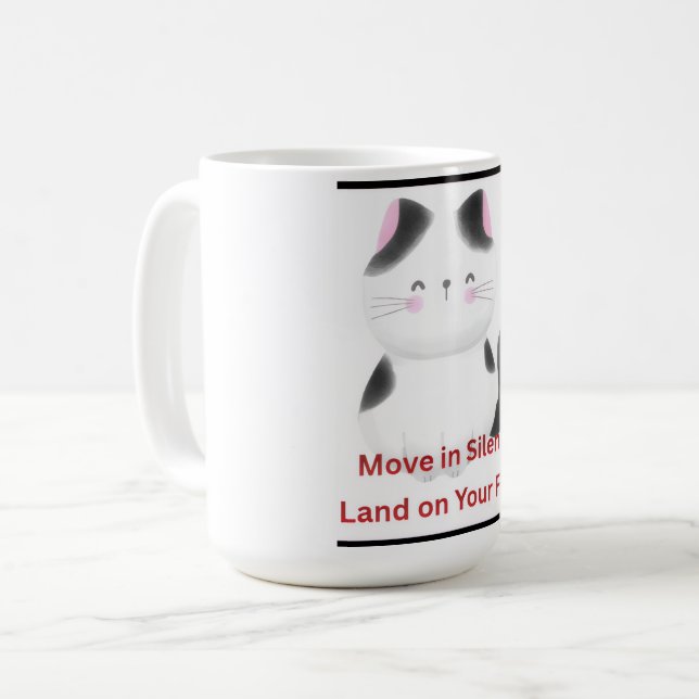 Caneca De Café Gato Motivacional  (Frente Esquerda)