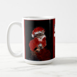 Caneca De Café Gato Natal Papai Noel Maureen Girard Olhos Azuis