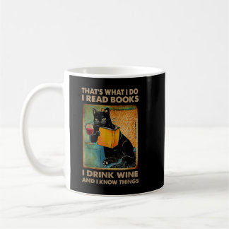 Caneca De Café Gato Negro é o que eu faço para ler livros eu bebo