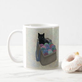 Caneca De Café Gato negro em saco de fios