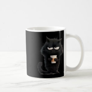 Caneca De Café Gato Negro Engraçado Gato Teto Bonito Café Gato Ho