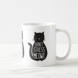 Caneca De Café Gato Negro Engraçado Não Coloque Meowt