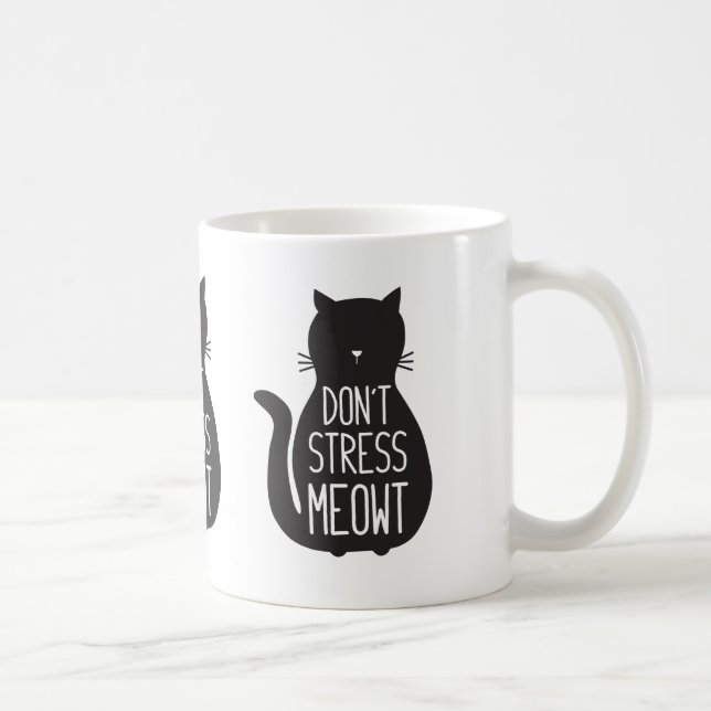 Caneca De Café Gato Negro Engraçado Não Coloque Meowt (Direita)