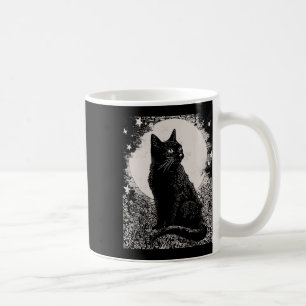 Caneca De Café Gato Negro Gótico No Salão das Bruxas da Flor da F