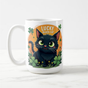 Caneca De Café Gato Negro Sortudo: Rua. Vestido do Dia de Patrick