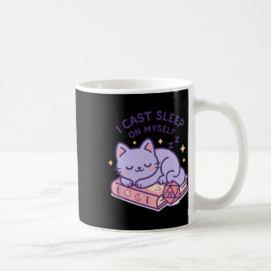 Caneca De Café Gato Nerdy de RPG D20 de Dados Dormente para Gato