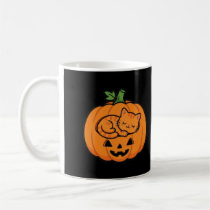 Caneca De Café Gato no Jack O Lantern Halloween