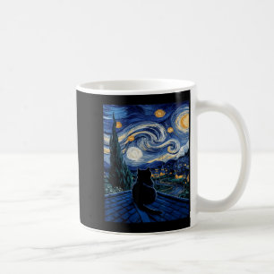 Caneca De Café Gato Noite Estrelada Van Gogh Gato para Gato Amant