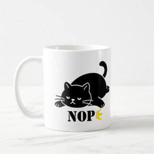 Caneca De Café Gato NOPE Divertido para Amantes de Gatos